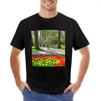 Фестиваль тюльпанов в Кекенхофе, Голландия, футболка, однотонная футболка, эстетическая одежда, одежда для мужчин