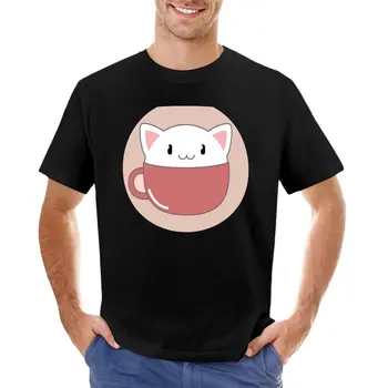 Футболка Cute cat in a cup, быстросохнущая футболка, топы больших размеров, мужская тренировочная рубашка