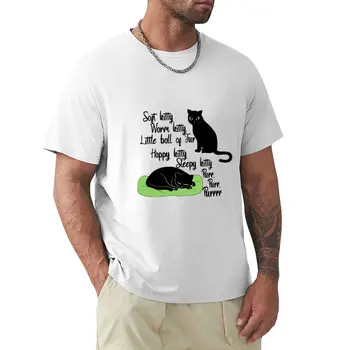 Футболка Soft kitty - Black Cats, футболка нового выпуска, летний топ, забавная футболка, мужские футболки с коротким рукавом