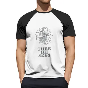 Футболка Thee Oh Sees, однотонная футболка, забавные футболки с коротким рукавом, футболки для мужчин с тяжелым весом