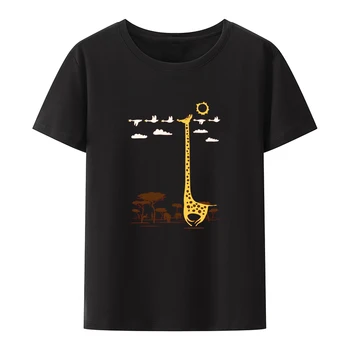 Футболка с изображением счастливого жирафа, забавная футболка с персонажем, женская одежда, футболки для отдыха, Roupas, уличная мода, классный милый унисекс