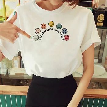 Футболки для психического здоровья женщины harajuku Японский Y2K футболка девушка аниме одежда