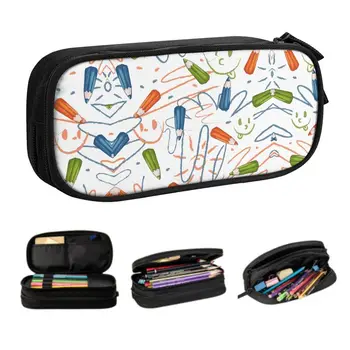 Цветные карандаши с рисунком Корейские пеналы для мальчиков, сумки для карандашей большой емкости, Студенческие канцелярские принадлежности
