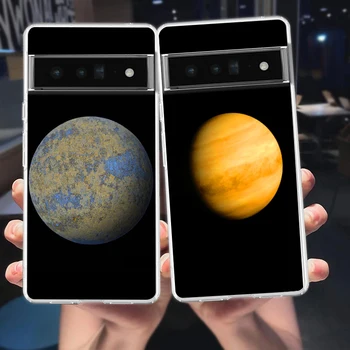 Эстетичный Космический чехол Planet Для Google Pixel 8 7 6 Pro Чехол Для Телефона TPU Для Pixel 6A 5 4 5A 4A 3A XL 5G Силиконовый Противоударный Прозрачный Чехол