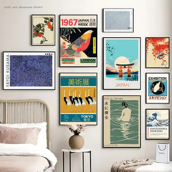 Японские дорожные принты на холсте, плакат художественной выставки Кацусики Хокусая, ретро настенные панно для декора гостиной